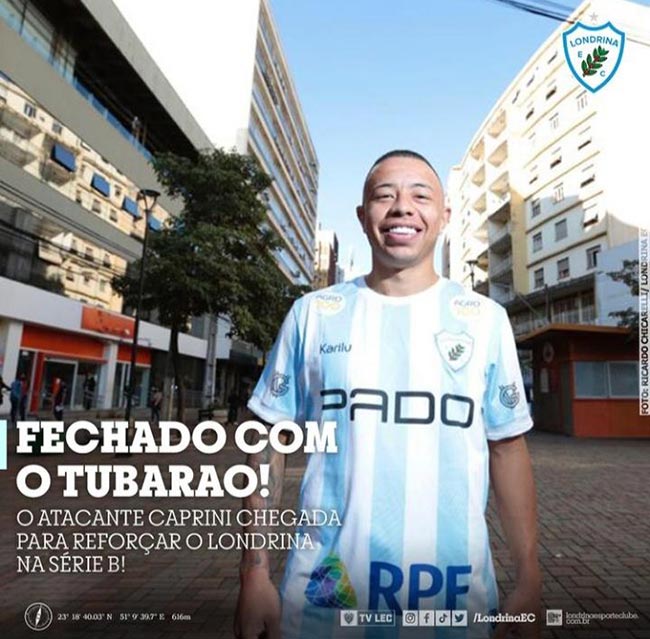 Maurício Caprini assinou contrato por 2 anos com o Londrina Esporte Clube
